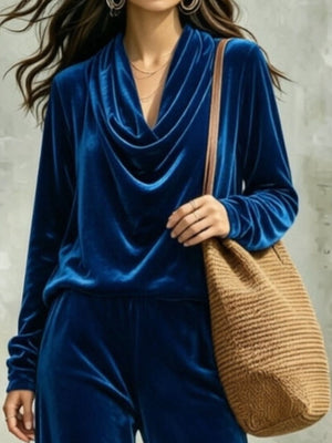 Purple lounge set with full-length and pullover