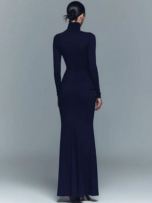 100% polyester Care instructions: Machine wash cold maxi dress in Olive Color with fitted silhouette