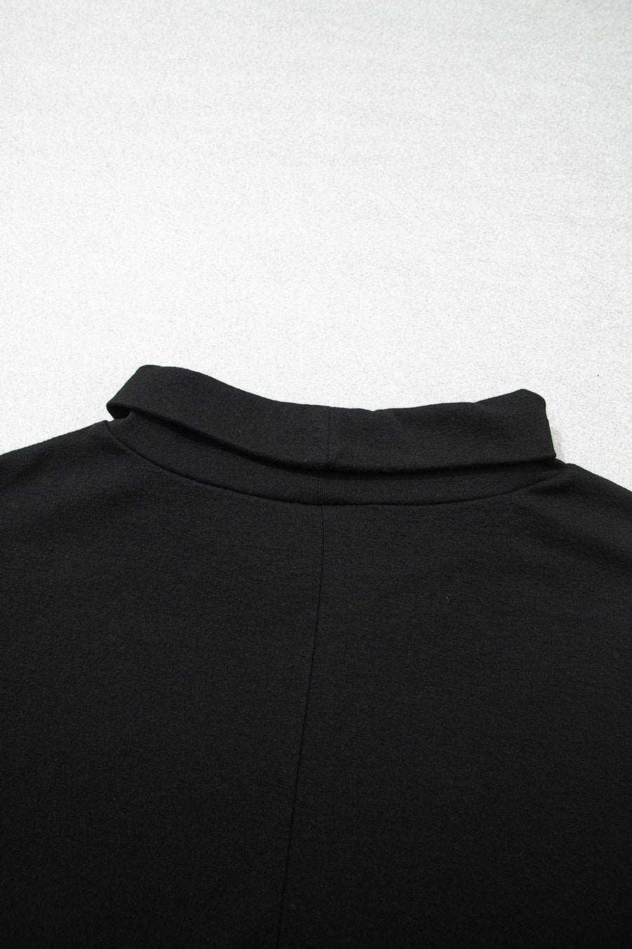 High Neck Long Sleeve Shirt in Black with stretch