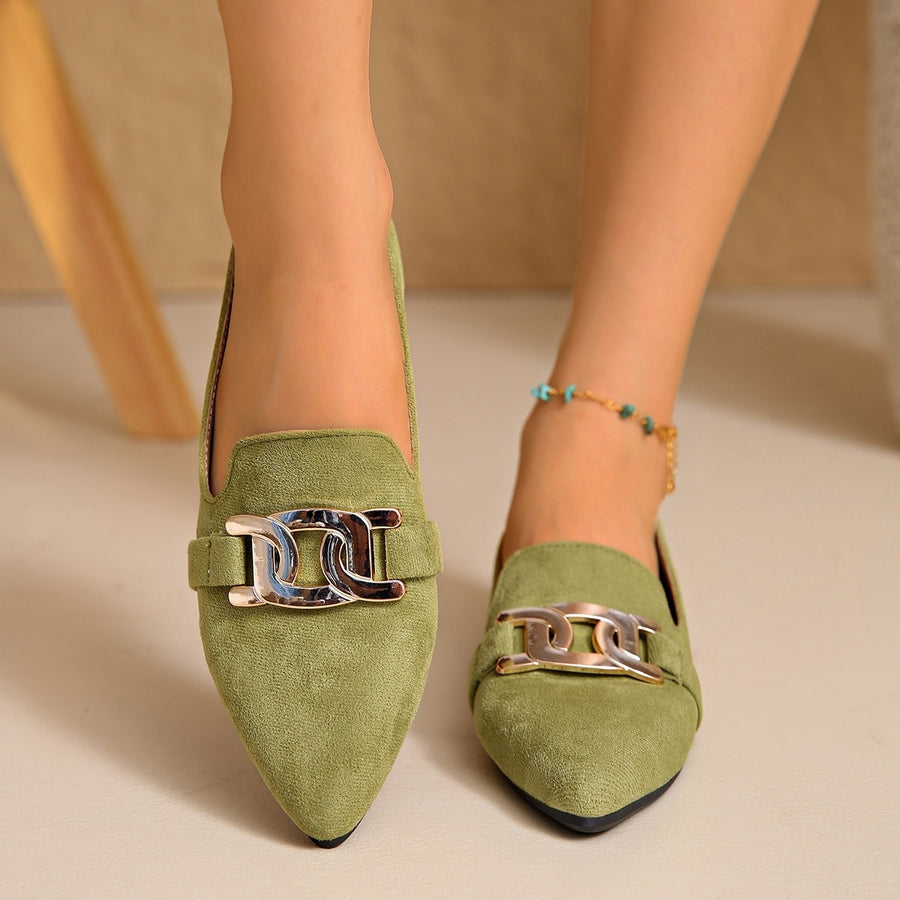Polyester,Rubber Imported Size & loafers in Matcha Green with flat silhouette