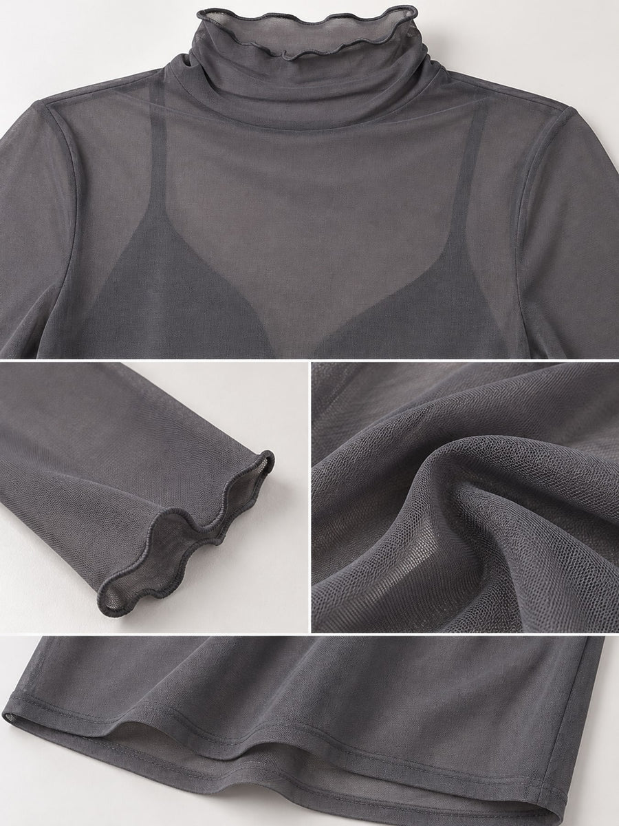 Apricot slim t-shirt with turtleneck