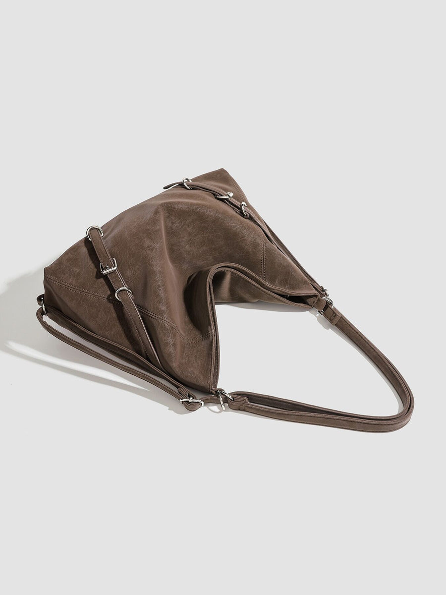 Multi-Way Convertible Hobo Handbag in dark brown with convertible