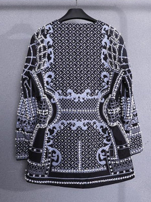blazer featuring geometric in White with Polyester texture