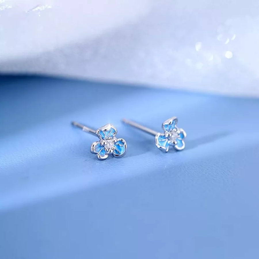 light blue earrings with mini and stud