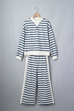 cream lounge set with drawstring waist and long sleeve