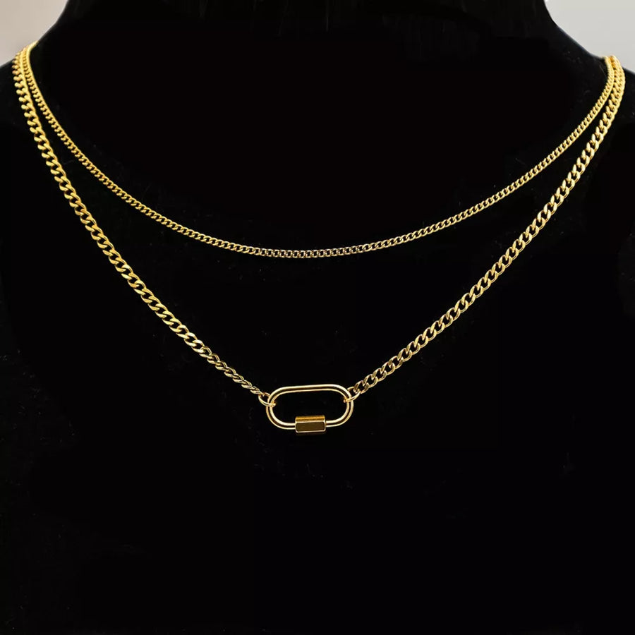 minimalist necklace in gold with not applicable