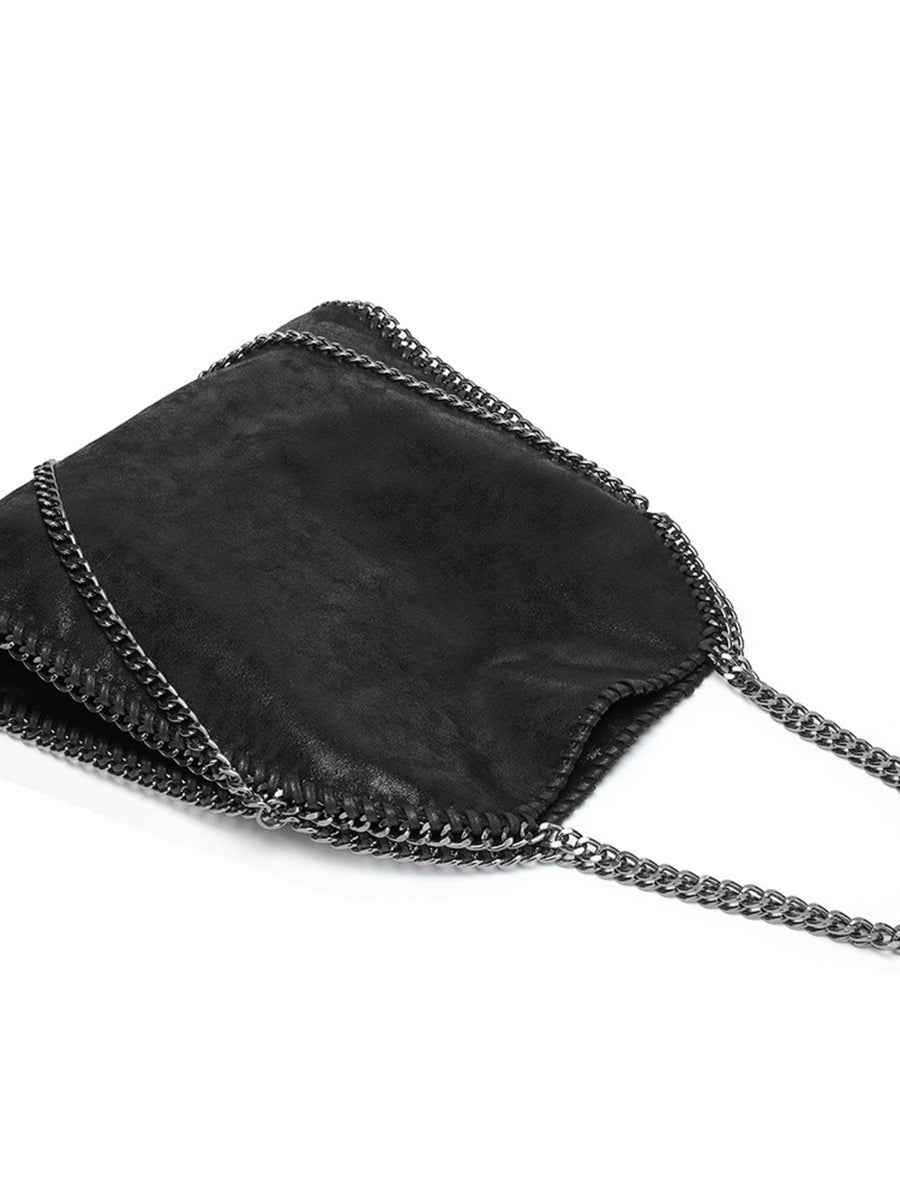 Black with handbag with chain trim 8