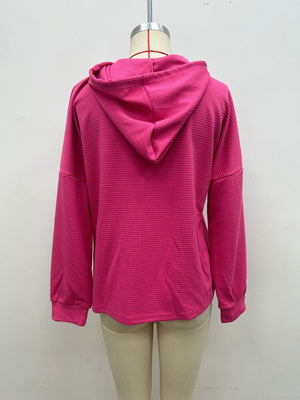 Burgundy relaxed pullover hoodie with hooded