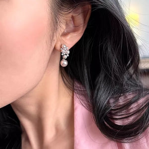 lavender gray earrings with mini and post-back