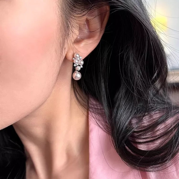 lavender gray earrings with mini and post-back