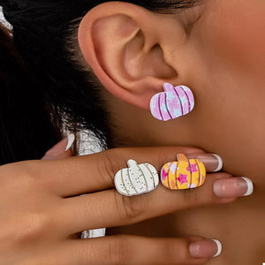 earrings in light purple featuring pumpkin shape and not applicable fit