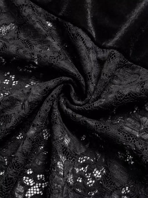 maxi dress in Black with floral and lace detail