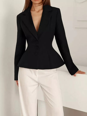 classic blazer in Navy Blue with notch lapel