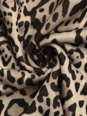 Leopard Print Boxy Edge-Trim Jacket in Leopard