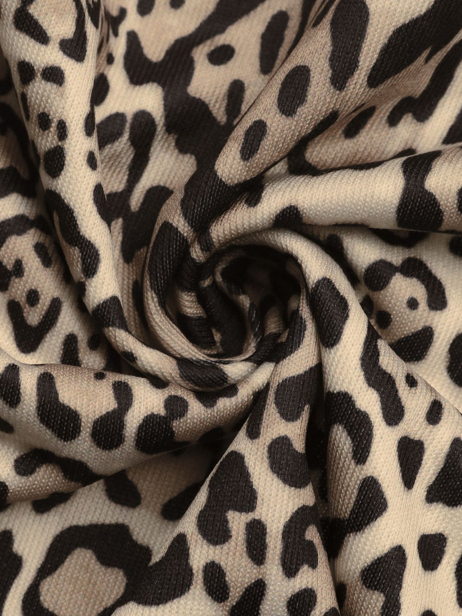 Leopard Print Boxy Edge-Trim Jacket in Leopard