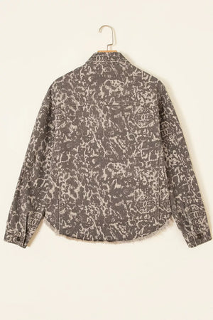 streetwear denim jacket in khaki with collared