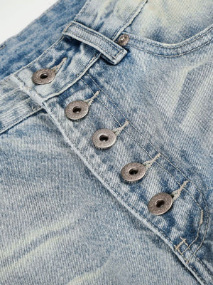 Men's High-Waisted Wide-Leg Vintage Jeans in Blue with high-waisted