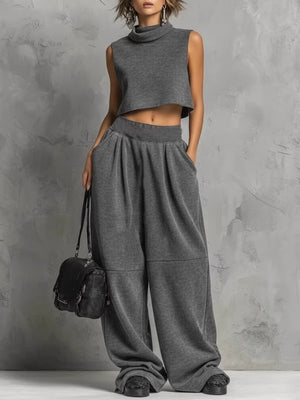 sweat set in charcoal featuring pocketed and relaxed fit