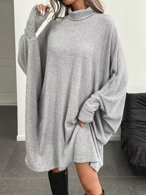 100% polyester Care instructions: Machine wash cold sweater dress in White with oversized silhouette