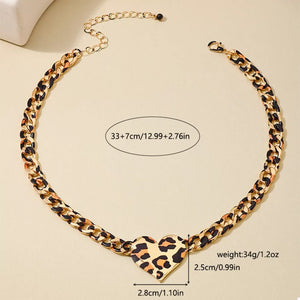 necklace featuring leopard-print in black with 18K Gold-Plated, Alloy Care instructions: Avoid wearing during exercise, as