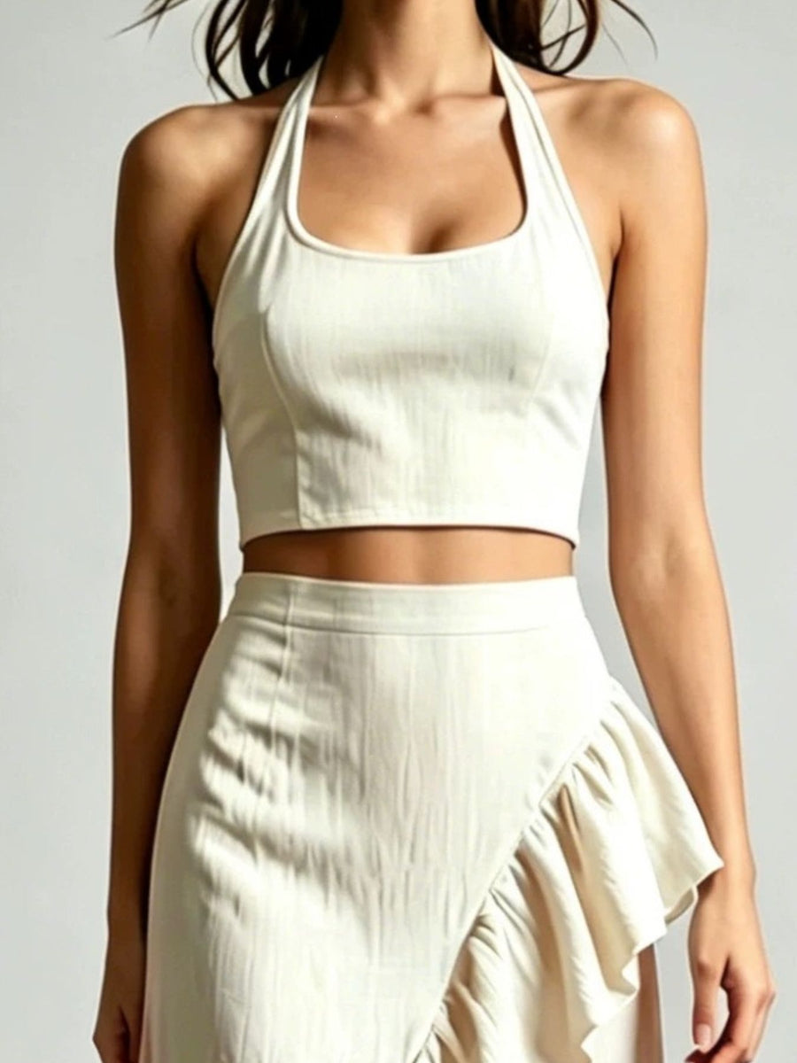 100% polyester Care instructions: Machine wash cold two-piece set in Navy with A-line silhouette