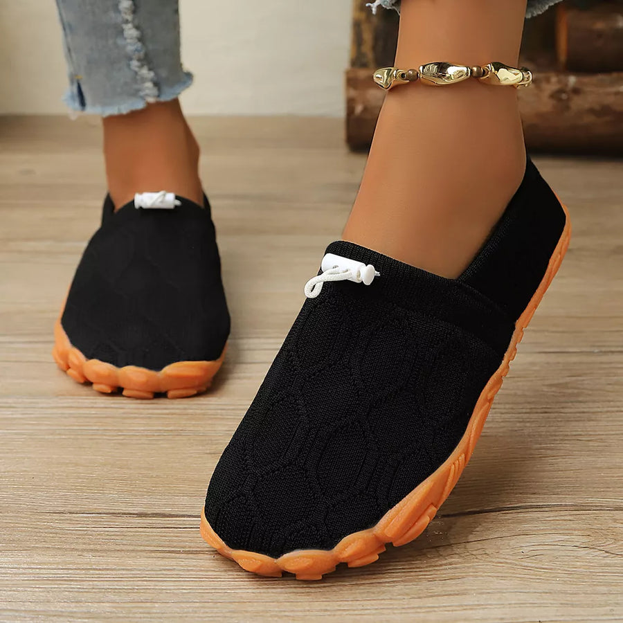 Mesh,Rubber Imported Size & flats in rust brown with regular silhouette