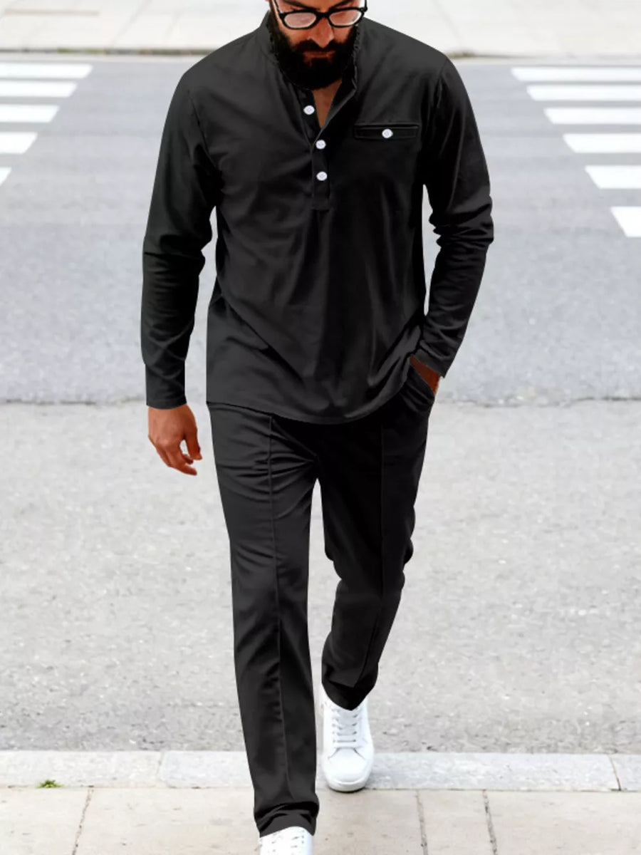 beige regular henley with henley