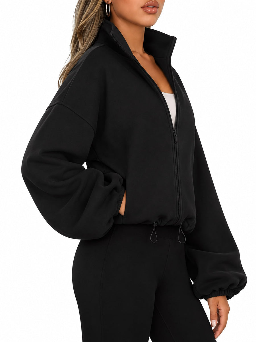 Polyester & windbreaker in Coffee with relaxed silhouette