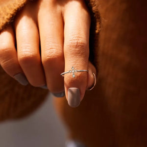 18K Rose Gold-Plated,925 sterling silver,Zircon Care instructions: Avoid wearing ring in Silver with jewelry silhouette
