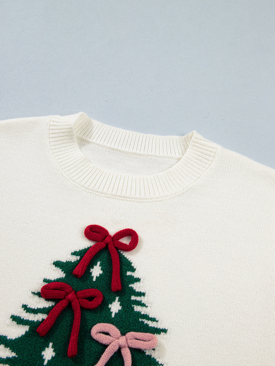 ivory relaxed pullover sweater with crew neck