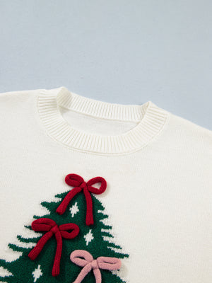 ivory relaxed pullover sweater with crew neck