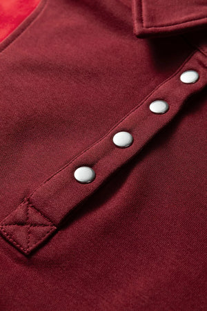 burgundy oversized sweatshirt with henley