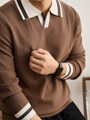 Black pullover sweater with hip-length and pullover