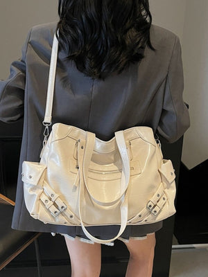 black with handbag with buckle accents 13