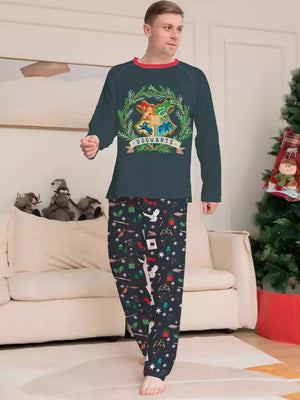 pajama set in Mom with graphic print and long sleeve