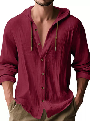 white button-up shirt with hip-length and button-front