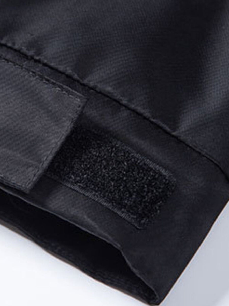 Black regular windbreaker with hooded