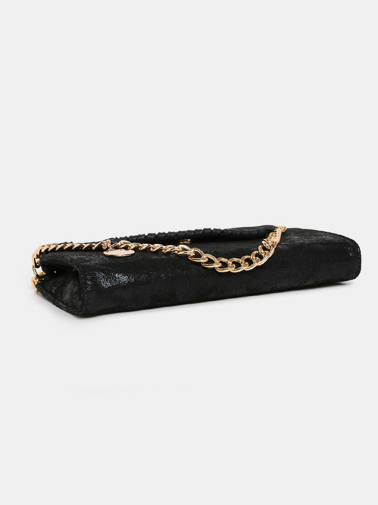 Black with shoulder bag with chain strap 6