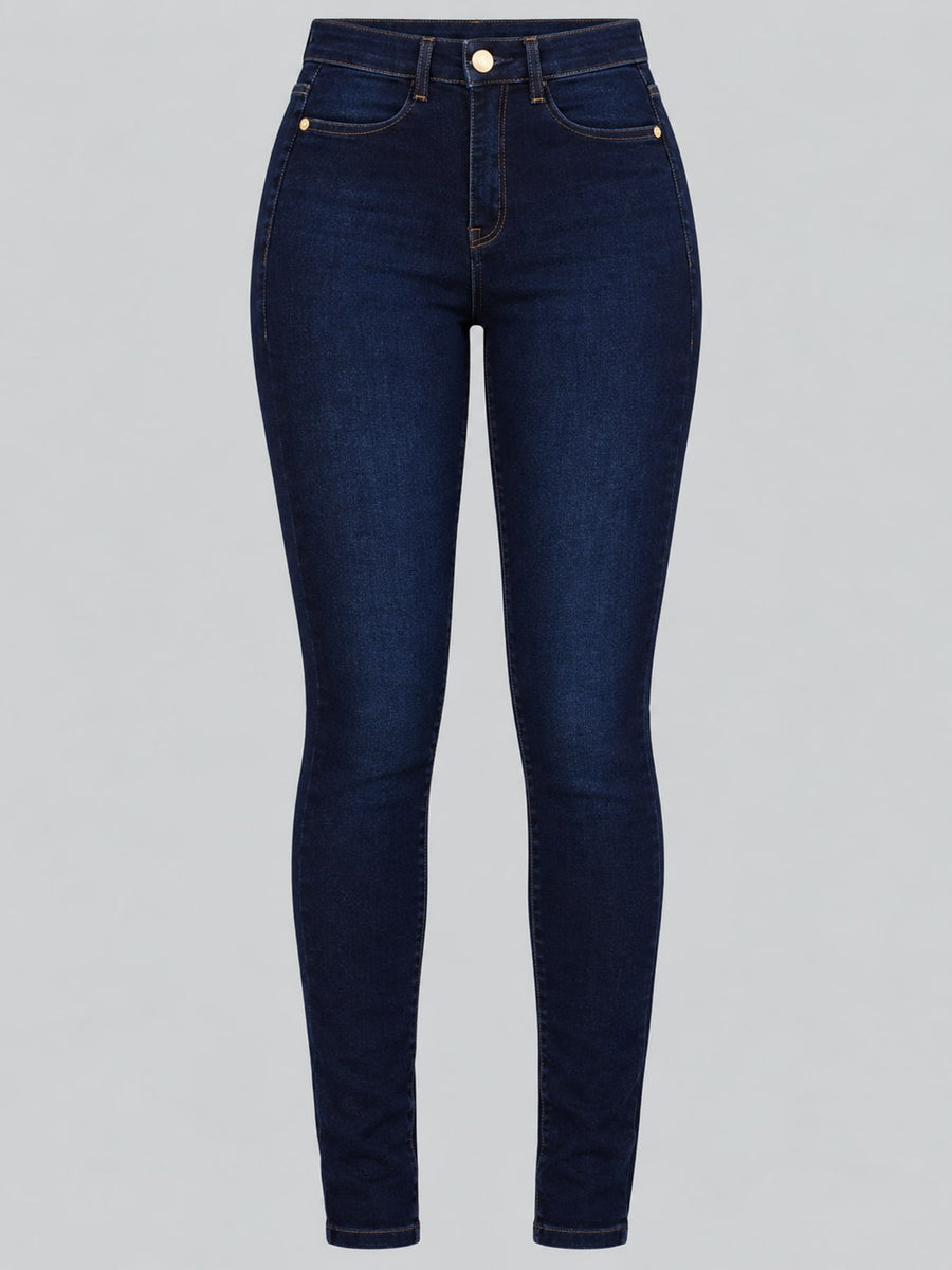 skinny jeans in Light Blue with washed and full-length