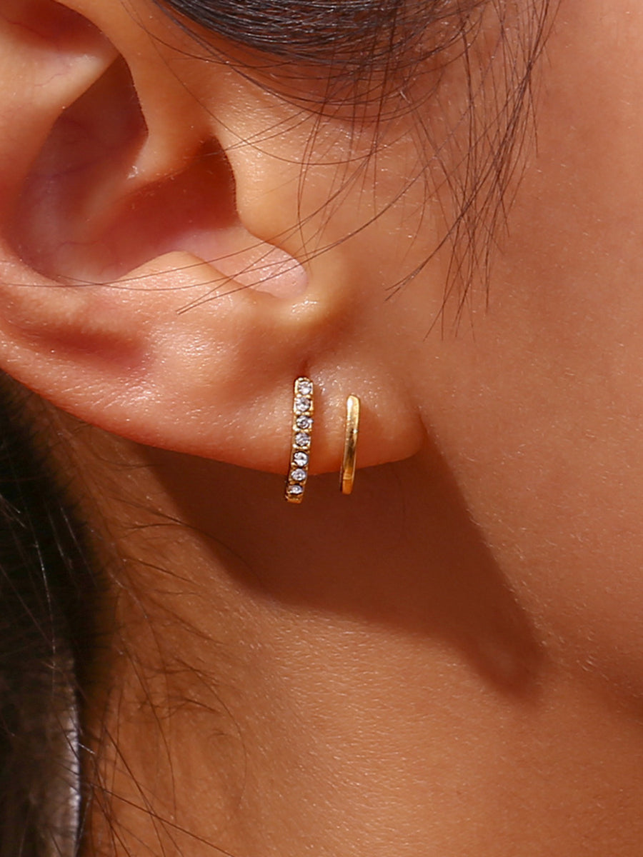 gold with earrings with 18K gold-plated