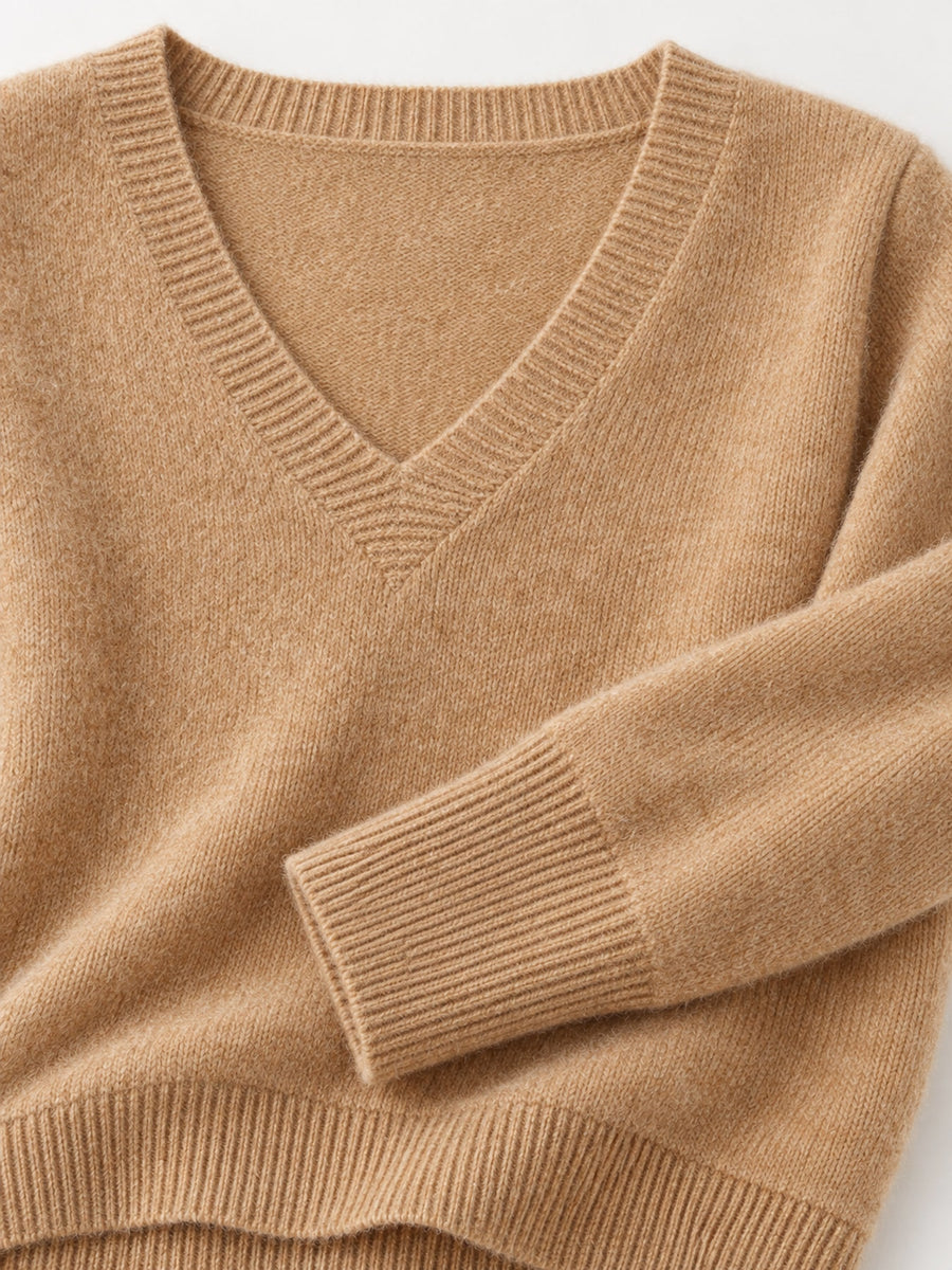 Light Camel v-neck sweater