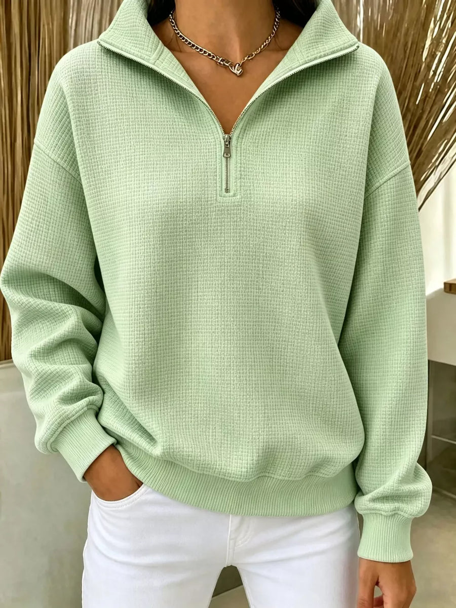 Black relaxed sweatshirt with collared