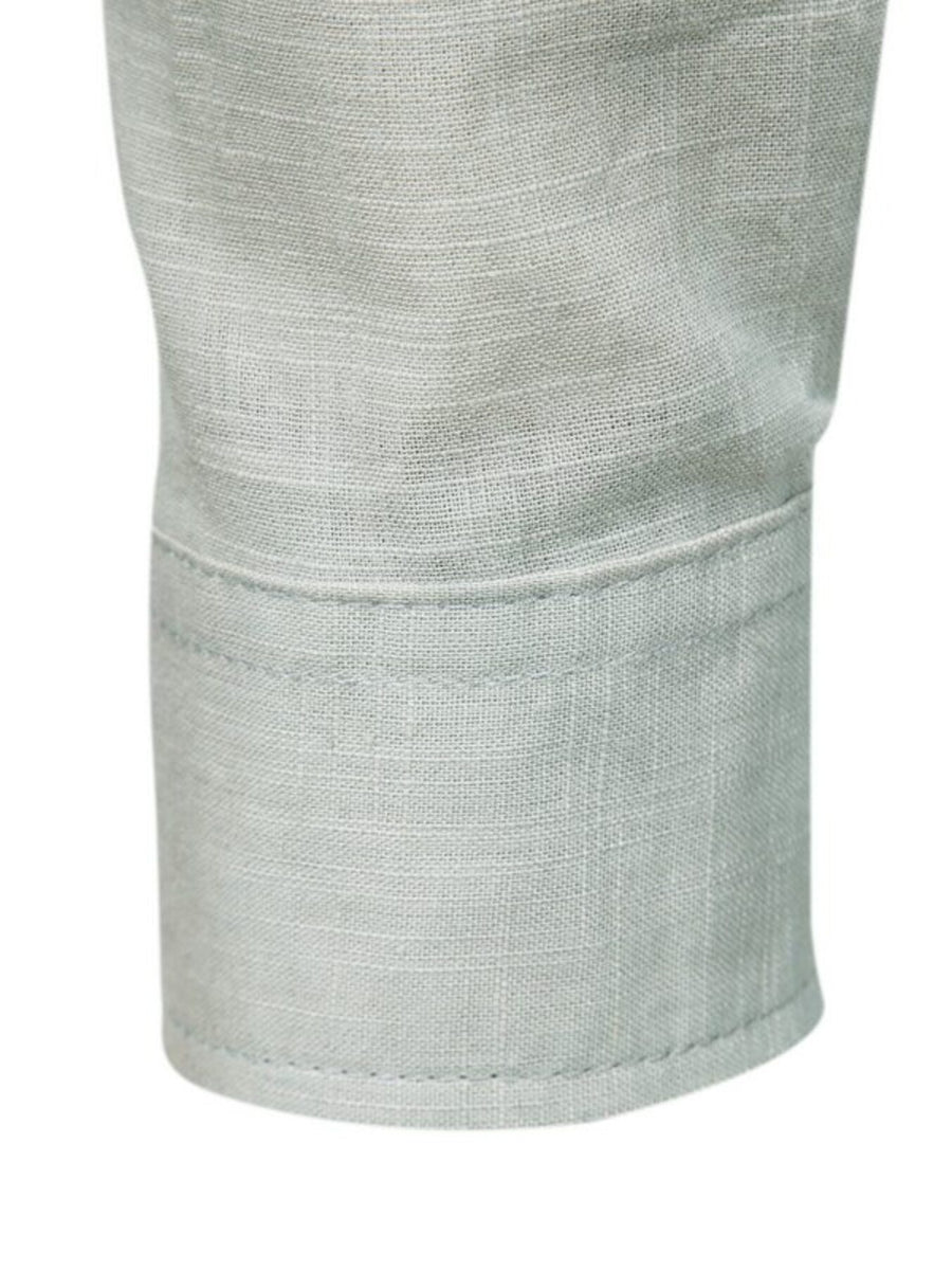 Light blue linen shirt sleeve with cuff detail
