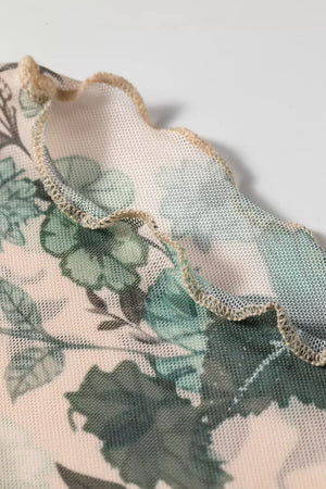 blouse in light pink with floral and mesh