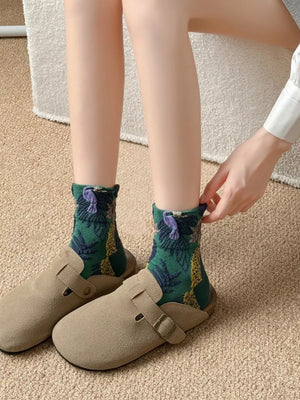 blue socks with patterned and N/A