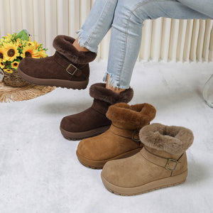 boots in dark brown featuring round toe and chunky fit