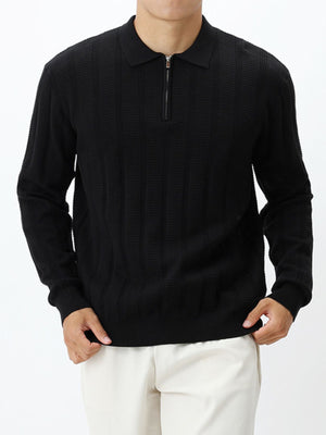 classic zip-up sweater in Army Green with collared