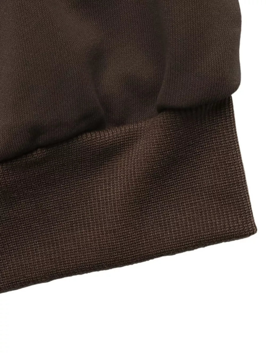 brown relaxed sweatshirt with collared