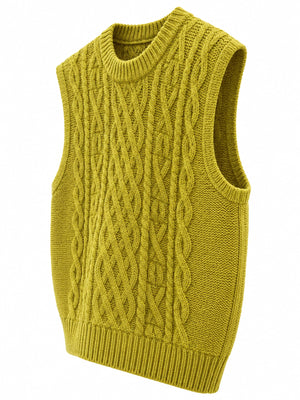 Polyester 50%& sweater vest in Gray with relaxed silhouette