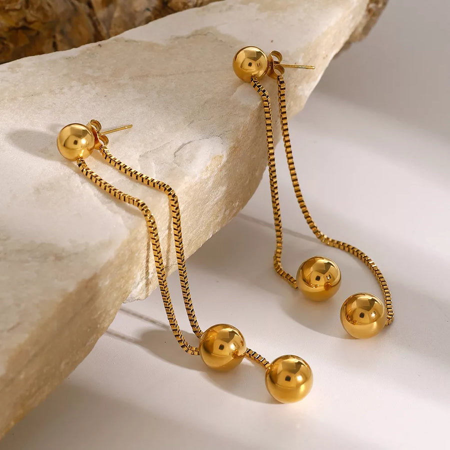 18K Gold-Plated,Stainless Steel Care instructions: Avoid wearing during exercise earrings in Gold with drop silhouette